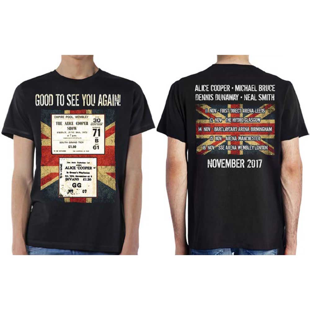Een foto van een T-Shirt van Alice Cooper.