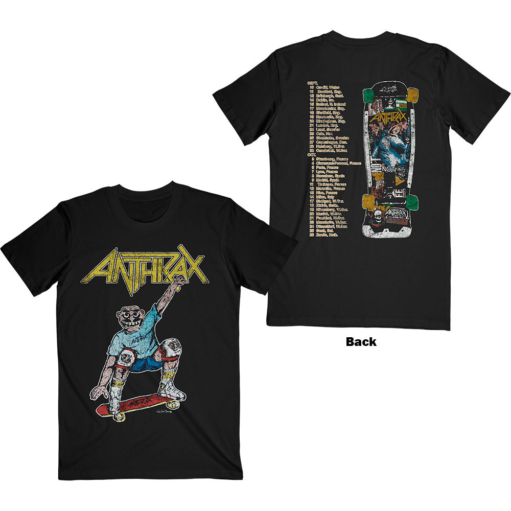 Anthrax Unisex T-Shirt: Spreading Skater Notman Vintage (Back Print) T-Shirt