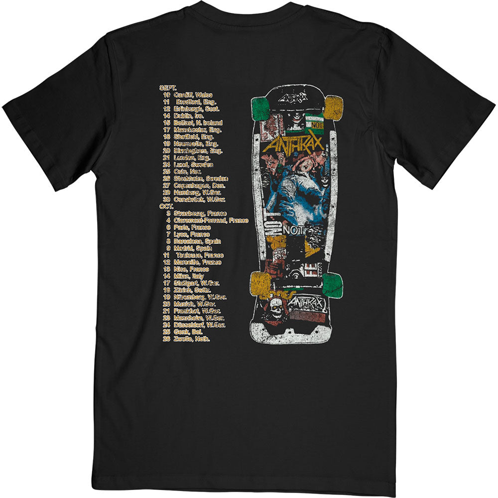 Anthrax Unisex T-Shirt: Spreading Skater Notman Vintage (Back Print) T-Shirt