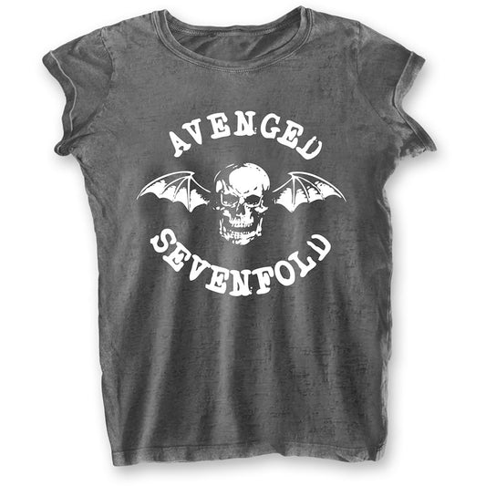 Avenged Sevenfold Ladies T-Shirt: Deathbat (Burnout) T-Shirt