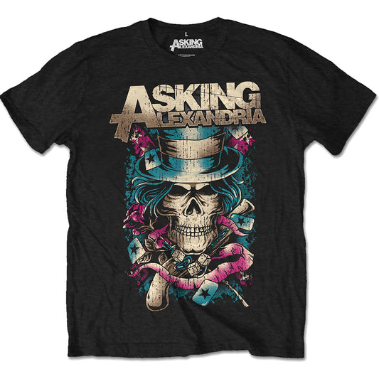 Asking Alexandria Unisex T-Shirt: Hat Skull (Retail Pack) T-Shirt