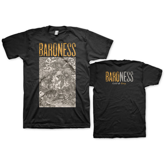 Baroness Unisex T-Shirt: Gold & Grey (Back Print) T-Shirt