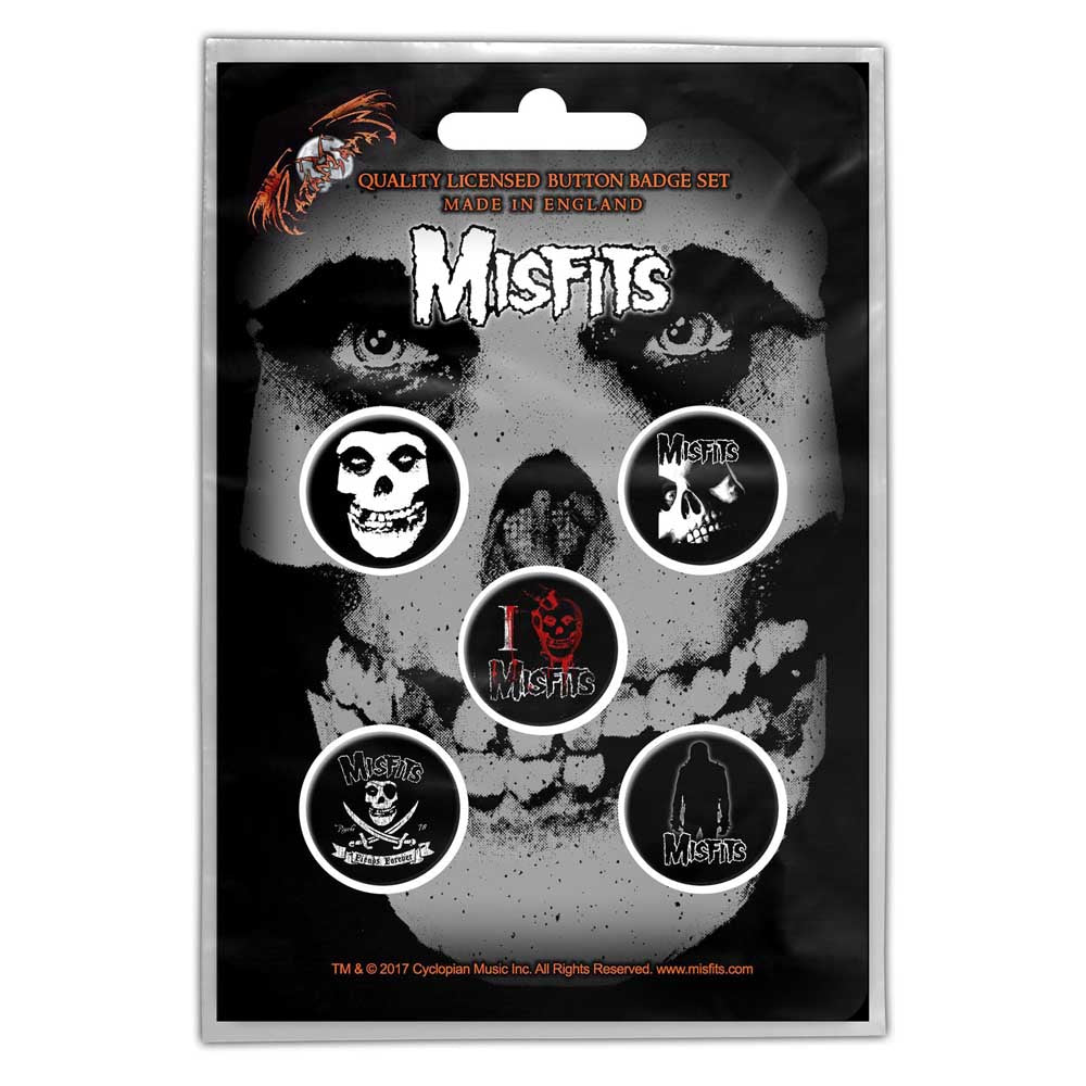 Misfits Button Badge Pack: Skull (Retail Pack) Set knoopspelden