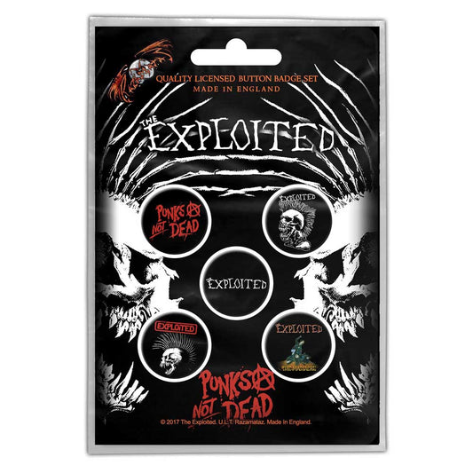 The Exploited Button Badge Pack: Punks Not Dead (Retail Pack) Set knoopspelden