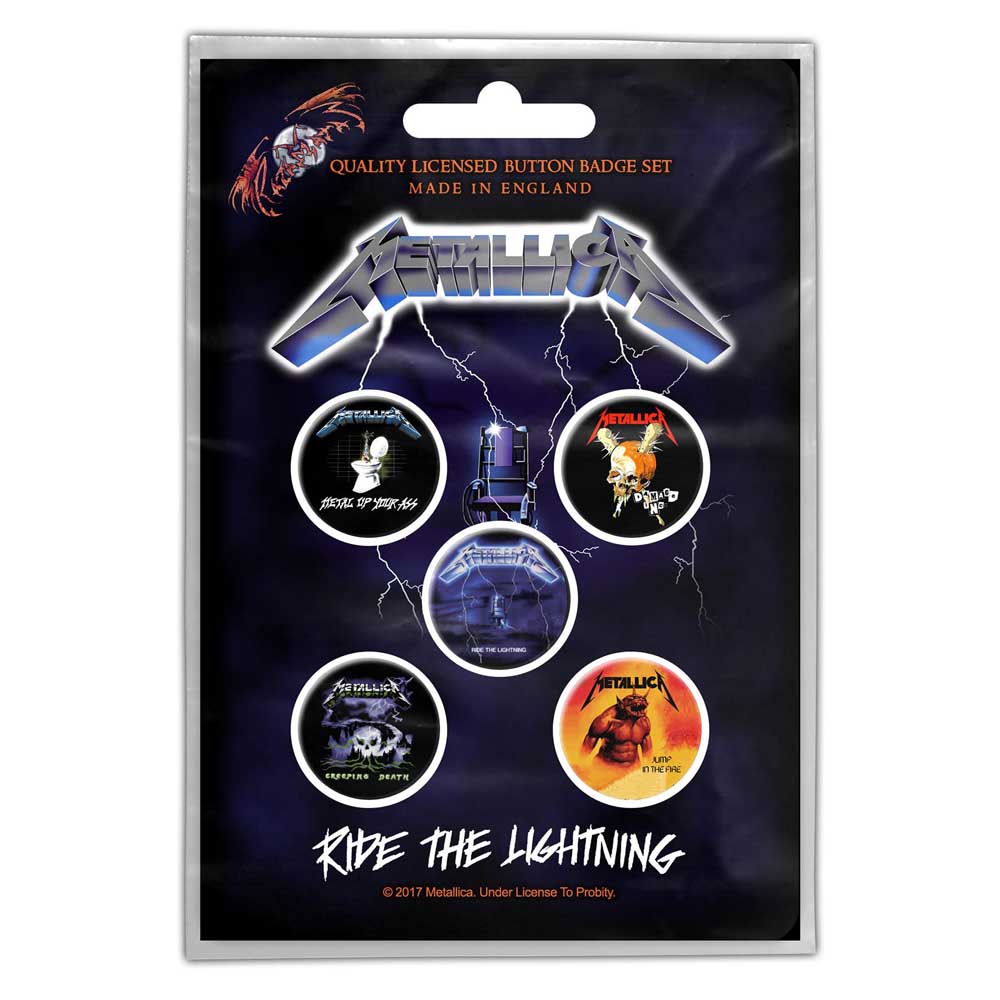 Metallica Button Badge Pack: Ride the Lightning (Retail Pack) Set knoopspelden