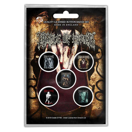 Cradle Of Filth Button Badge Pack: Albums (Retail Pack) Set knoopspelden