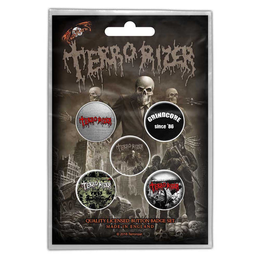 Terrorizer Button Badge Pack: Caustic Attack (Retail Pack) Set knoopspelden