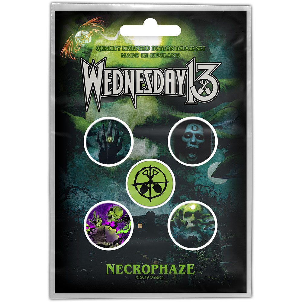 Wednesday 13 Button Badge Pack: Necrophaze (Retail Pack) Set knoopspelden