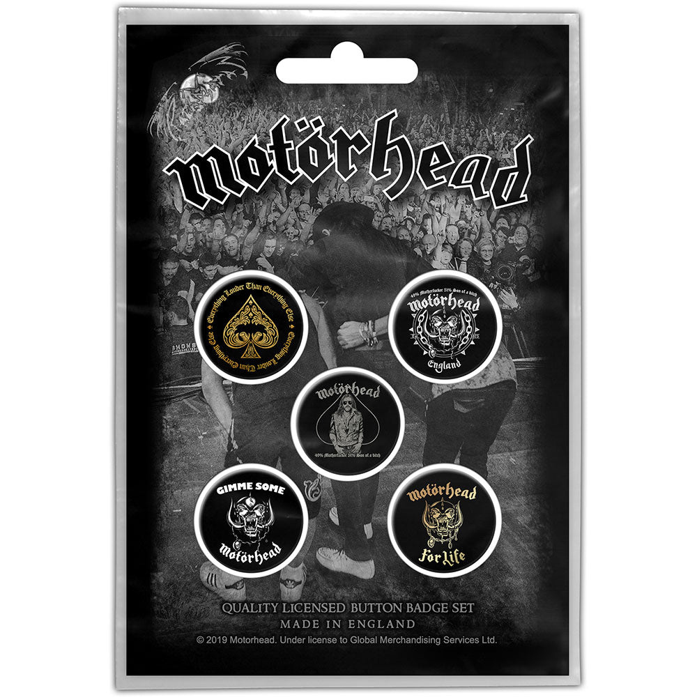 Motorhead Button Badge Pack: Clean Your Clock (Retail Pack) Set knoopspelden