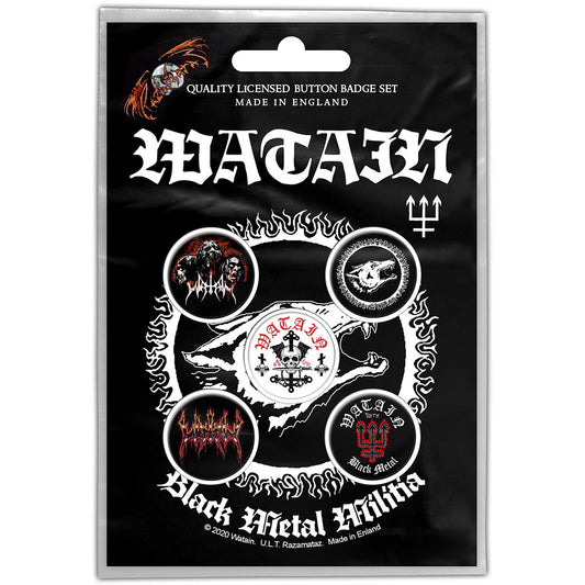 Watain Button Badge Pack: Black Metal Militia (Retail Pack) Set knoopspelden