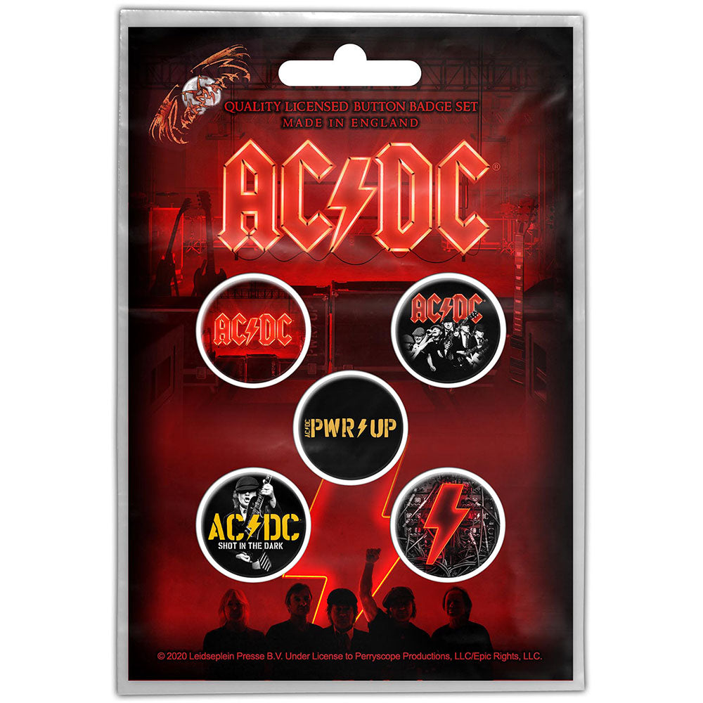 AC/DC Button Badge Pack: PWR-UP (Retail Pack) Set knoopspelden