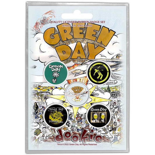 Green Day Button Badge Pack: Dookie (Retail Pack) Set knoopspelden