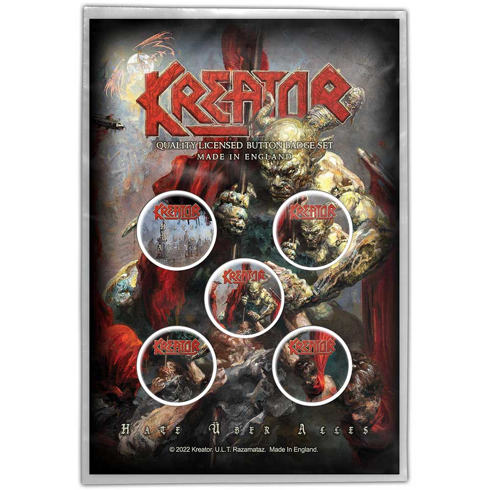 Kreator Button Badge Pack: Hate Uber Alles Set knoopspelden