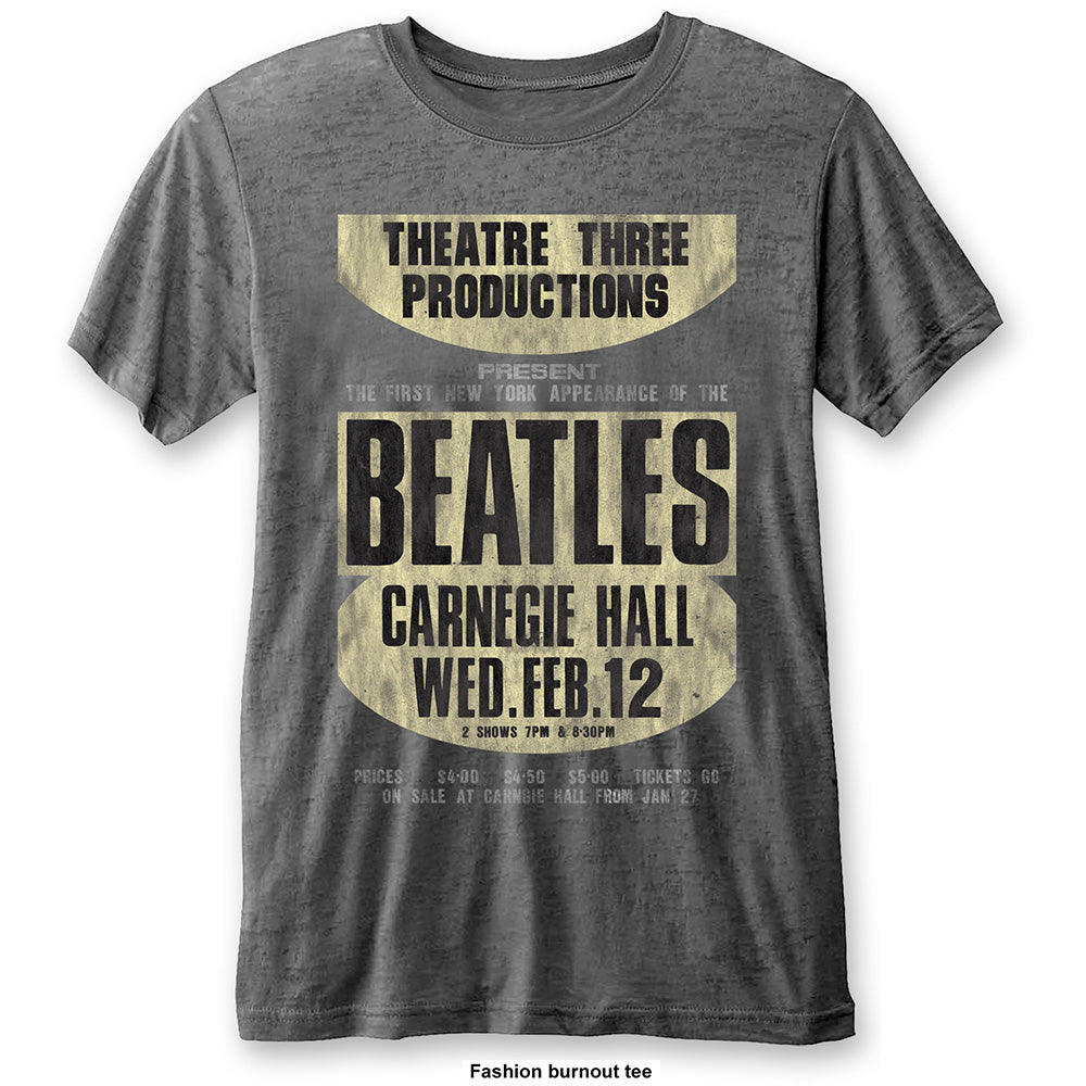 The Beatles Unisex T-Shirt: Carnegie Hall (Burnout) T-Shirt