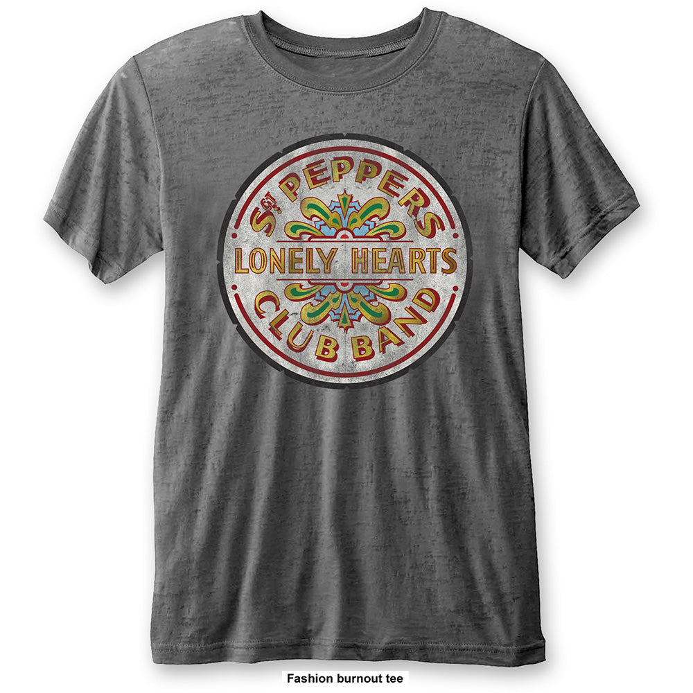The Beatles Unisex T-Shirt: Sgt Pepper Drum (Burnout) T-Shirt