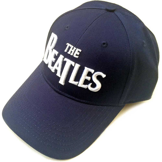 The Beatles Unisex Baseball Cap: White Drop T Logo (Navy Blue) Baseballpet