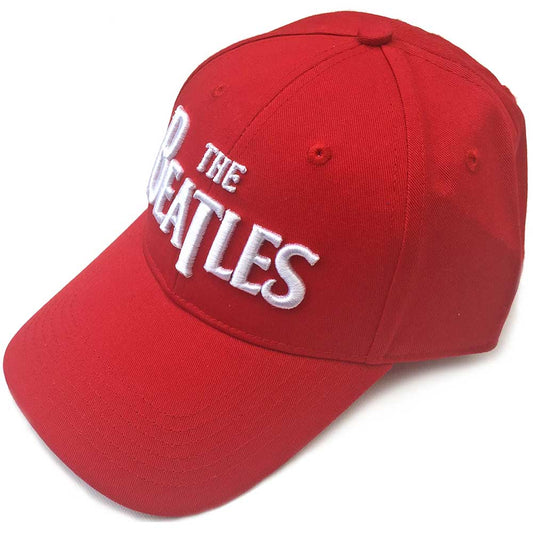 The Beatles Unisex Baseball Cap: White Drop T Logo (Red) Baseballpet