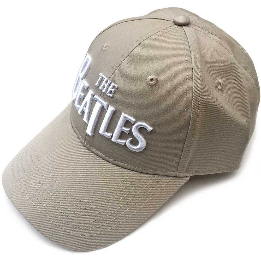 The Beatles Unisex Baseball Cap: White Drop T Logo (Sand) Baseballpet