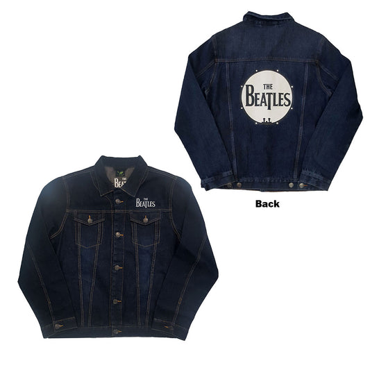 The Beatles Unisex Denim Jacket: Drum Logo (Back Print) Spijkerjas