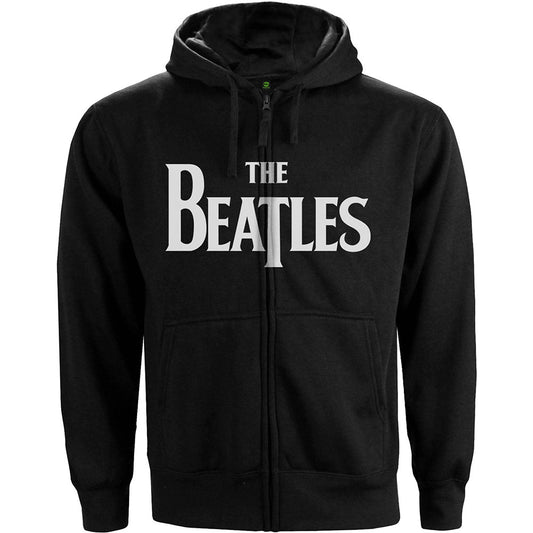 The Beatles Unisex Zipped Hoodie: Drop T Logo Ritshoodie