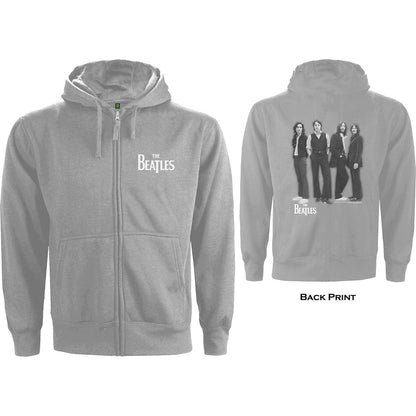 The Beatles Unisex Zipped Hoodie: White Album (Back Print) Ritshoodie