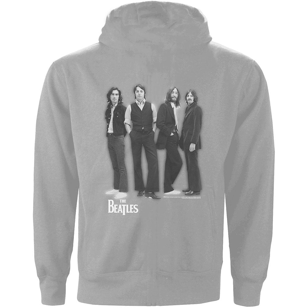 The Beatles Unisex Zipped Hoodie: White Album (Back Print) Ritshoodie