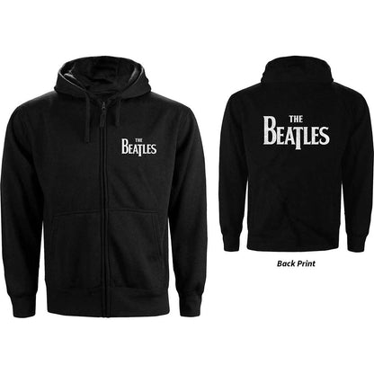 The Beatles Ladies Zipped Hoodie: Drop T Logo (Back Print) Ritshoodie