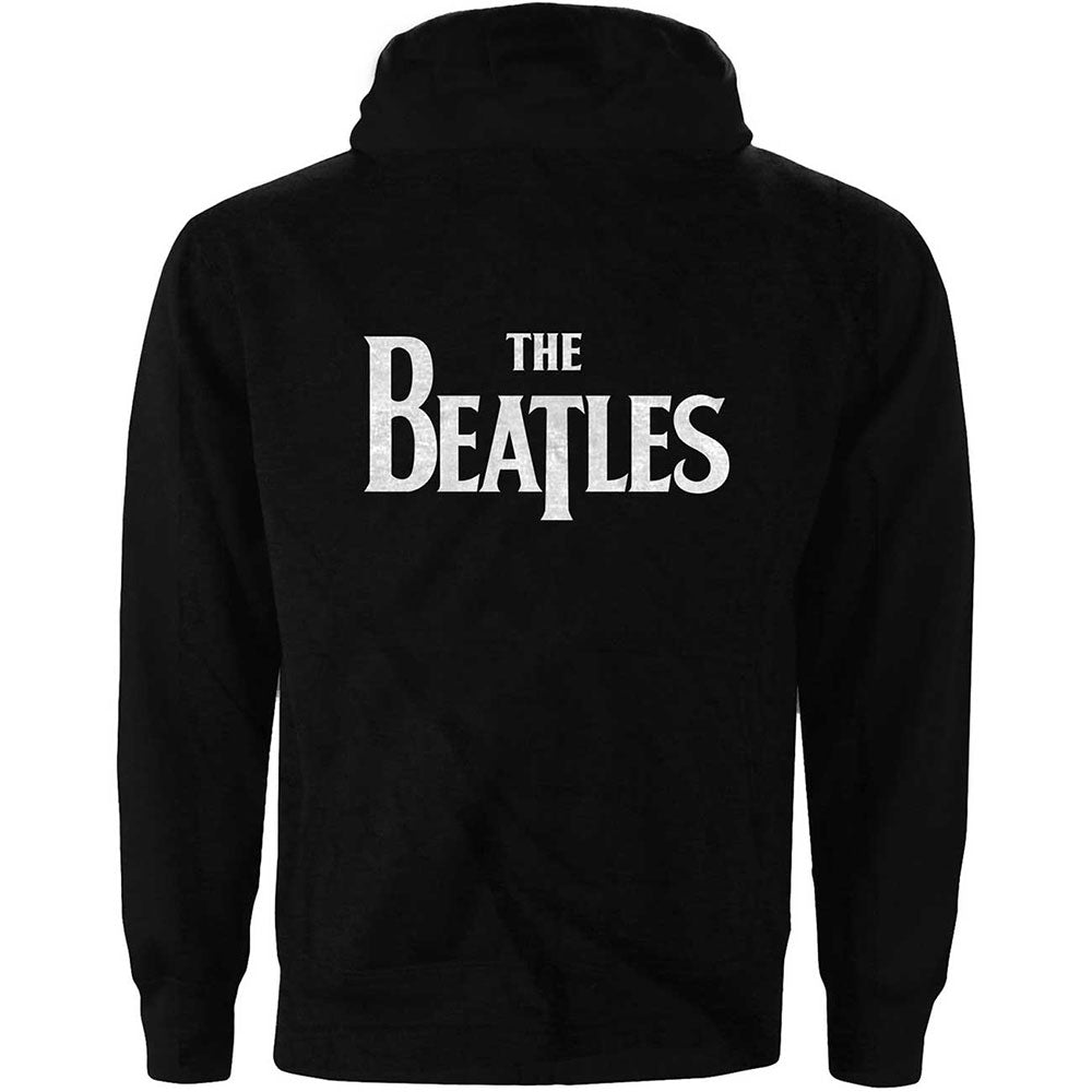 The Beatles Ladies Zipped Hoodie: Drop T Logo (Back Print) Ritshoodie