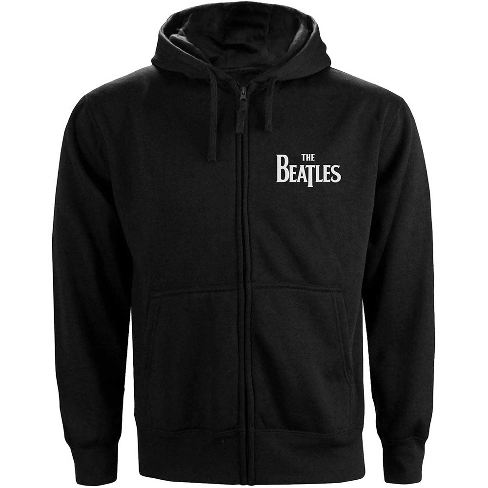 The Beatles Ladies Zipped Hoodie: Drop T Logo (Back Print) Ritshoodie