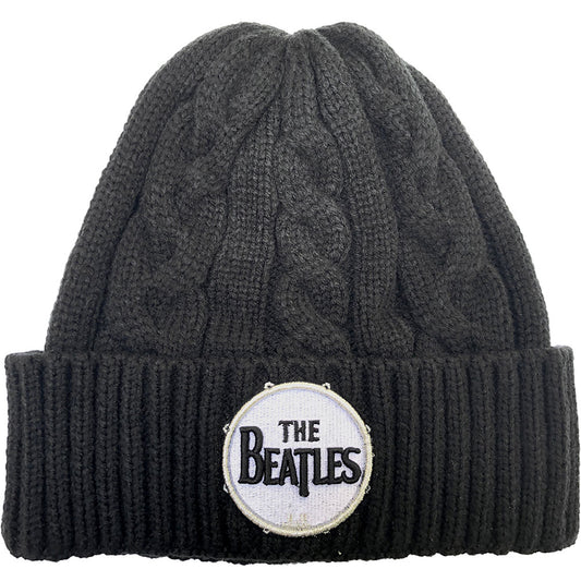 The Beatles Unisex Beanie Hat: Drum Logo (Cable Knit) Muts