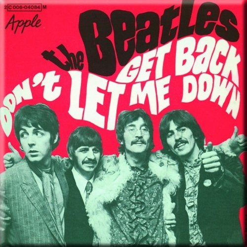 The Beatles Fridge Magnet: Get Back/Don't Let Me Down (Red) Koelkastmagneet