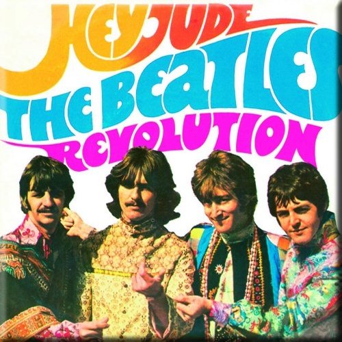 The Beatles Fridge Magnet: Hey Jude/Revolution Koelkastmagneet