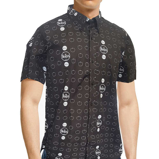 The Beatles Unisex Casual Shirt: Drum and Apples (All Over Print) Casual Shirt