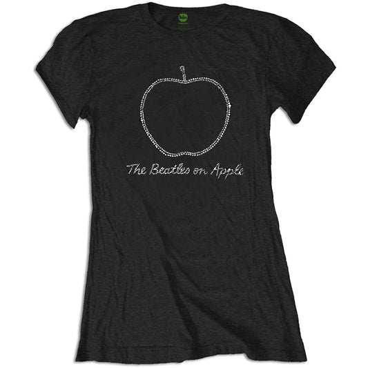 The Beatles Ladies Embellished T-Shirt: On Apple (Diamante) Embellished T-Shirt