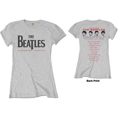 The Beatles Ladies T-Shirt: Candlestick Park (Back Print) T-Shirt