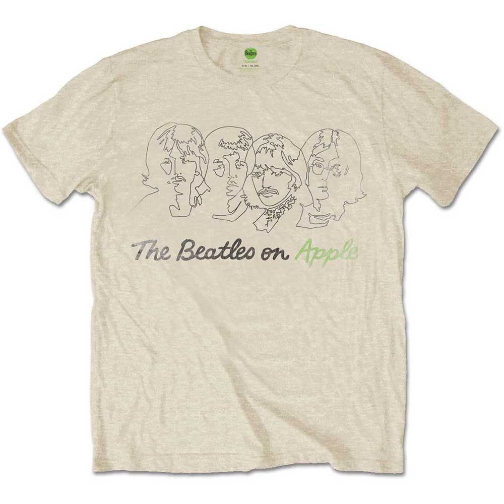 The Beatles Unisex T-Shirt: Outline Faces on Apple T-Shirt