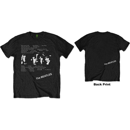 The Beatles Unisex T-Shirt: White Album Tracks (Back Print) T-Shirt