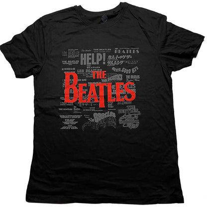 The Beatles Unisex Hi-Build T-Shirt: Titles & Logos Hi-Build T-Shirt