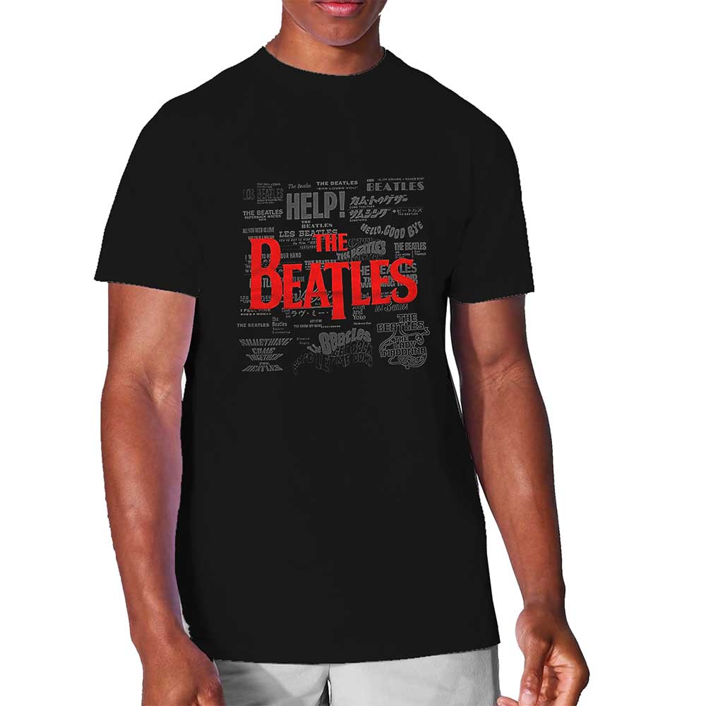 The Beatles Unisex Hi-Build T-Shirt: Titles & Logos Hi-Build T-Shirt