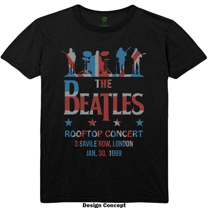 The Beatles Unisex T-Shirt: Drop T Rooftop Flag T-Shirt