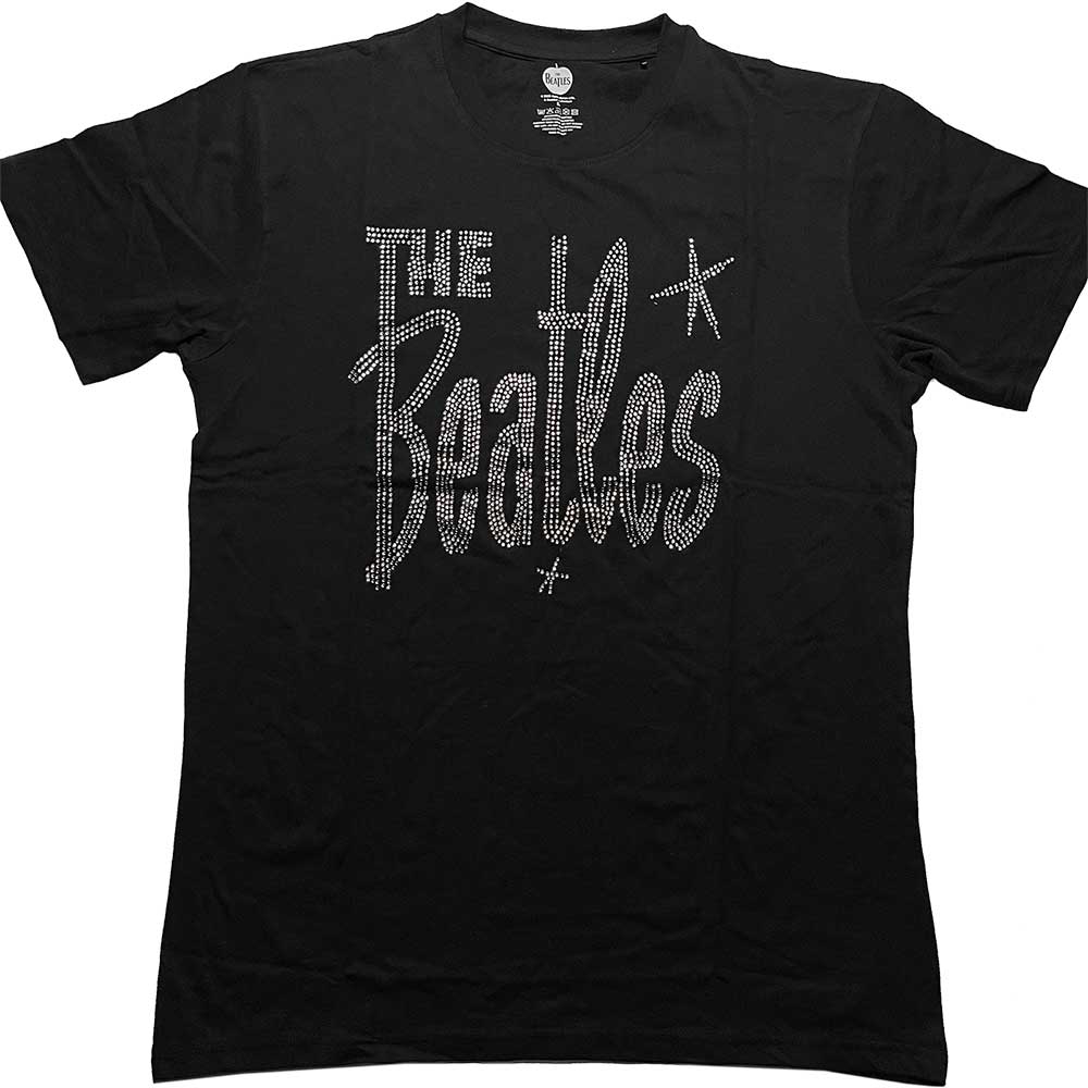 The Beatles Unisex Embellished T-Shirt: Retro Logo (Diamante) Embellished T-Shirt