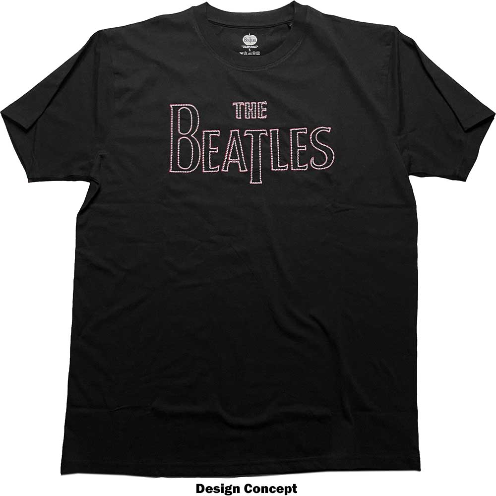 The Beatles Unisex T-Shirt: Drop T Logo (Embroidered) T-Shirt