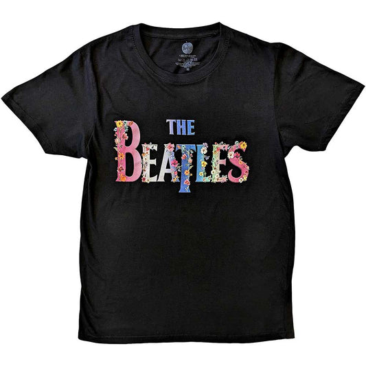 The Beatles Unisex T-Shirt: Floral Logo T-Shirt