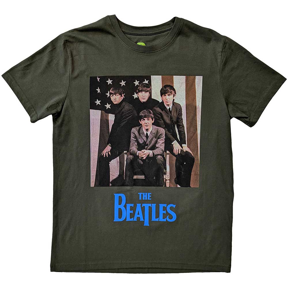 The Beatles Unisex T-Shirt: US Flag Photo T-Shirt