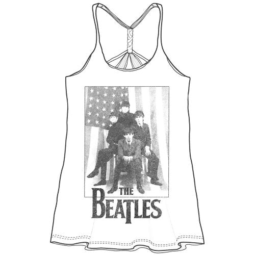 The Beatles Ladies Vest T-Shirt: Stars & Stripes (Baby Doll) Vest T-Shirt