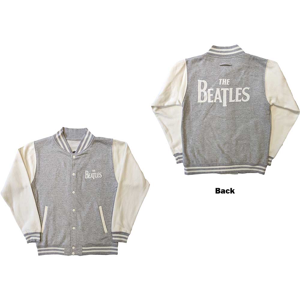 The Beatles Unisex Varsity Jacket: Drop T Logo (Back Print) Varsity-jas