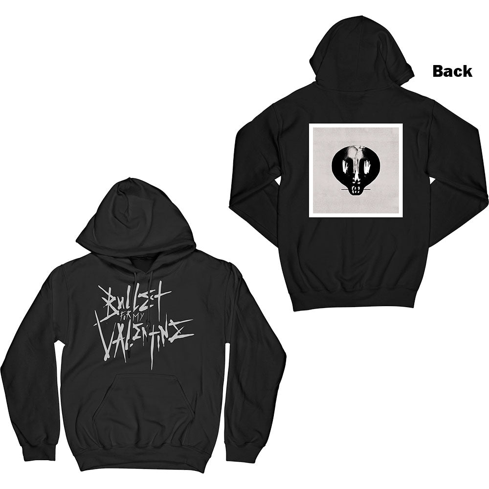 Bullet For My Valentine Unisex Pullover Hoodie: Large Logo & Album (Back Print) Trui met capuchon