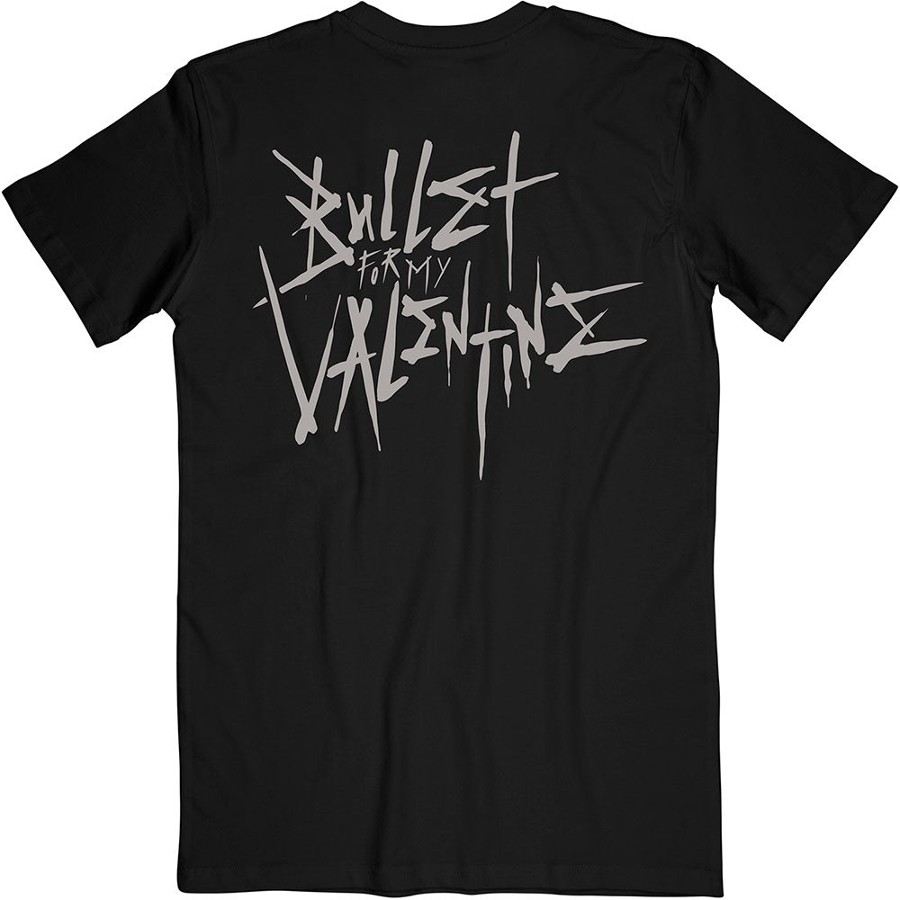 Bullet For My Valentine Unisex T-Shirt: Album Cropped & Large Logo (Back Print) T-Shirt