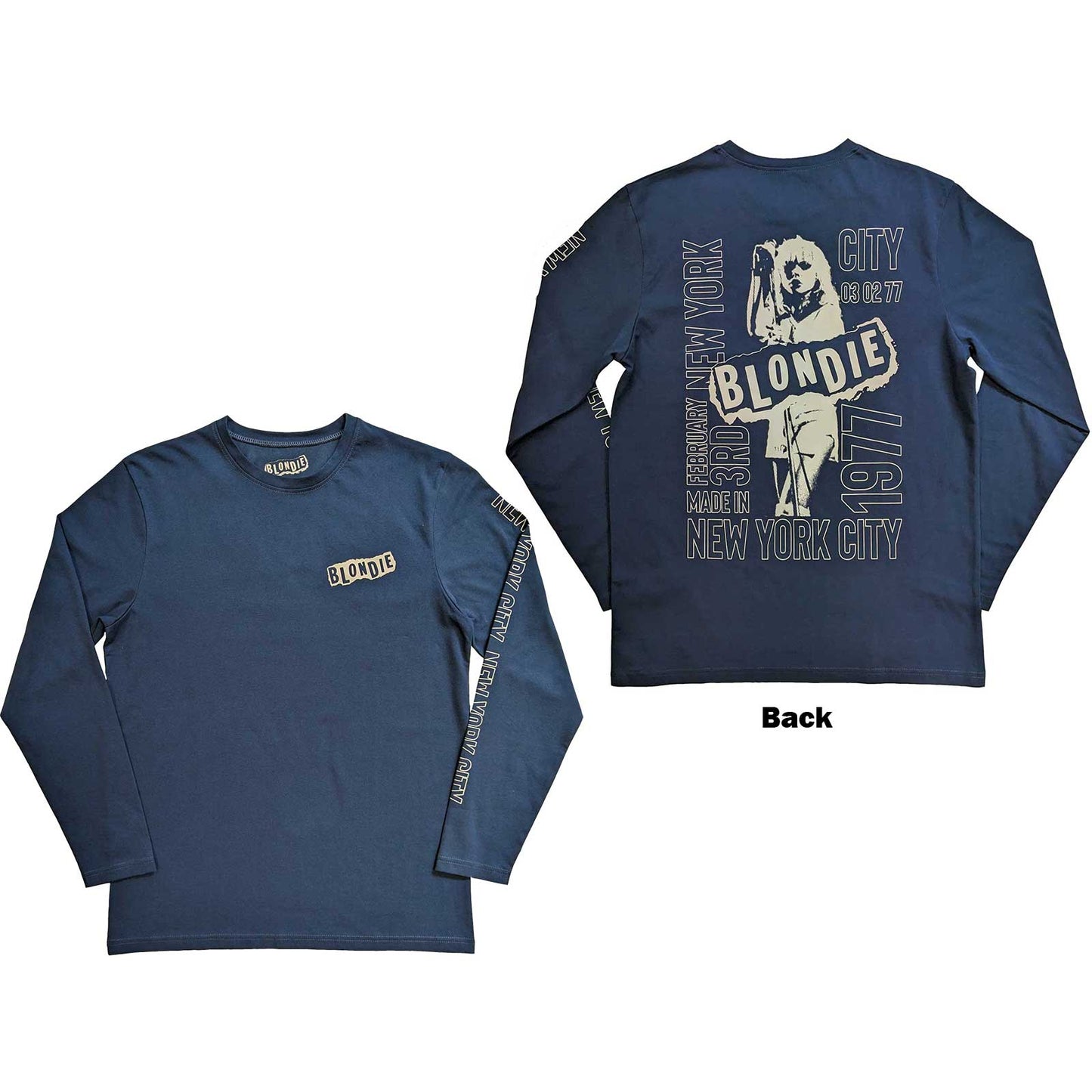 Een foto van een Long Sleeve T-Shirt van Blondie.