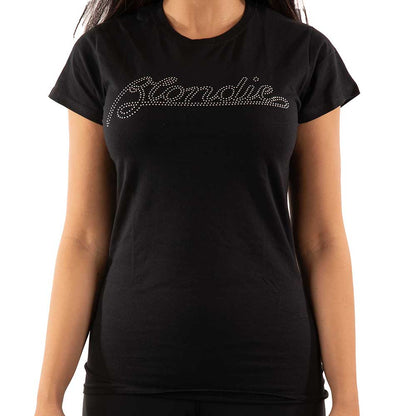 Blondie Ladies Embellished T-Shirt: Logo (Diamante) Embellished T-Shirt